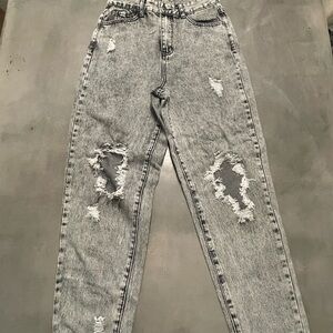 Distressed Gray Women's Jeans